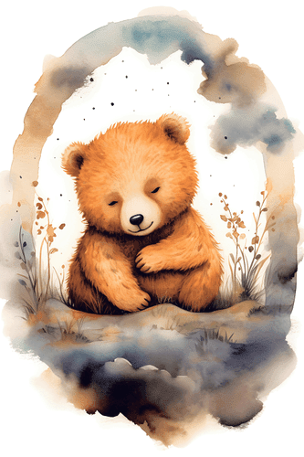 OBRAZ ZASNĚNÝ MEDVÍDEK - ZASNĚNÁ ZVÍŘÁTKA - OBRAZY