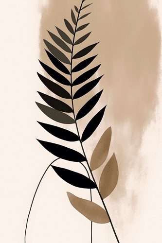 QUADRO SU TELA – FORME BOTANICHE ASTRATTE FELCE - QUADRI FORME ASTRATTE - STAMPE E QUADRI