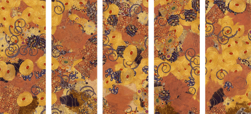 5-TEILIGES WANDBILD ABSTRAKTION INSPIRIERT VON G. KLIMT - ABSTRAKTE BILDER - BILDER