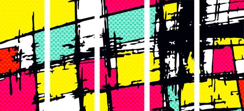 5-CZĘŚCIOWY OBRAZ STYLOWY POP-ART - POP ART OBRAZY - OBRAZY