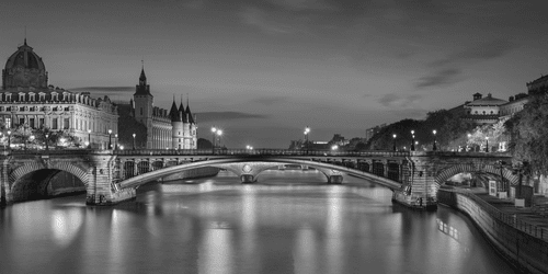 QUADRO ABBAGLIANTE ORIZZONTE DI PARIGI IN BIANCO E NERO - QUADRI BIANCO E NERO - QUADRI