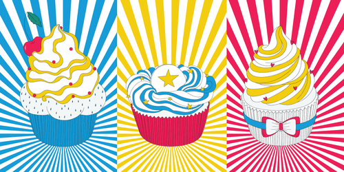 OBRAZ POP ART CUPCAKES - POP ART OBRAZY - OBRAZY