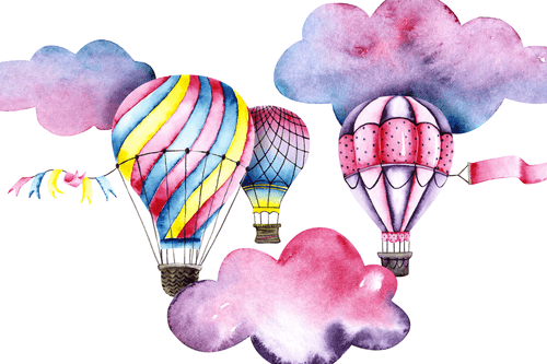 CANVAS PRINT BALLOONS IN THE WIND - CHILDRENS PICTURES - PICTURES