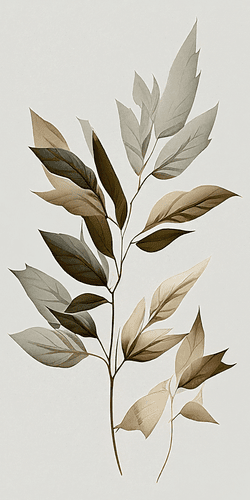 CANVAS PRINT LUXURIOUS LEAVES WITH A TOUCH OF MINIMALISM - PICTURES OF TREES AND LEAVES - PICTURES