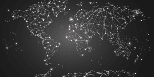 OBRAZ ČIERNOBIELA MAPA SVETA - OBRAZY MAPY - OBRAZY
