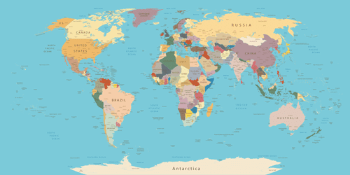 OBRAZ MAPA ŚWIATA Z NAZWAMI - OBRAZY MAPY - OBRAZY