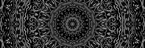 CANVAS PRINT MANDALA IN VINTAGE STYLE IN BLACK AND WHITE - BLACK AND WHITE PICTURES - PICTURES