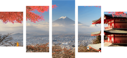 5-TEILIGES WANDBILD HERBST IN JAPAN - BILDER VON STÄDTEN - BILDER