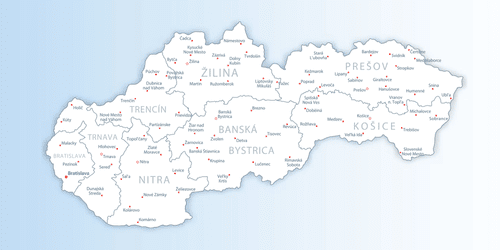 CANVAS PRINT MAP OF SLOVAKIA - PICTURES OF MAPS - PICTURES