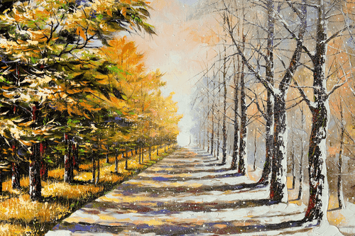 CANVAS PRINT AUTUMN AVENUE OF TREES - PICTURES OF NATURE AND LANDSCAPE - PICTURES