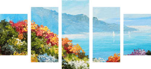 5-PIECE CANVAS PRINT SEA VIEW - PICTURES OF NATURE AND LANDSCAPE - PICTURES