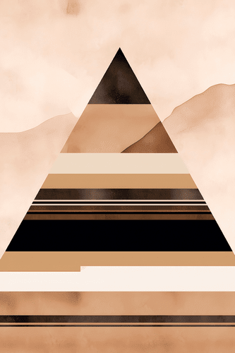 STAMPA SU TELA – FORME ASTRATTE PIRAMIDE - QUADRI FORME ASTRATTE - STAMPE E QUADRI