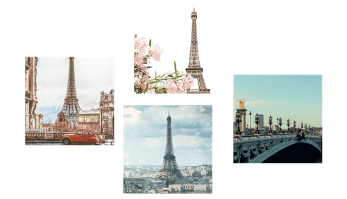 CANVAS PRINT SET EIFFEL TOWER - SET OF PICTURES - PICTURES