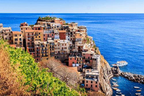 WANDBILD MANAROLA IN ITALIEN - BILDER VON STÄDTEN - BILDER