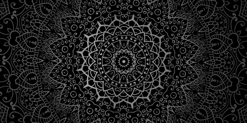 CANVAS PRINT VINTAGE MANDALA IN INDIAN STYLE IN BLACK AND WHITE - BLACK AND WHITE PICTURES - PICTURES