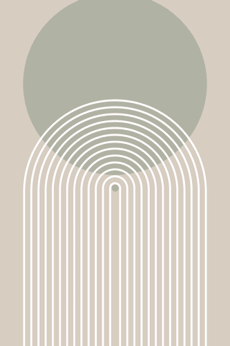 TABLOU CERCUL KAKI CU CURCUBEU MID-CENTURY - TABLOURI ABSTRACTE - TABLOURI