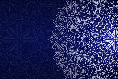 TABLEAU SUR TOILE – ORNEMENT BLEU FONCÉ - TABLEAUX FENG SHUI - TABLEAUX