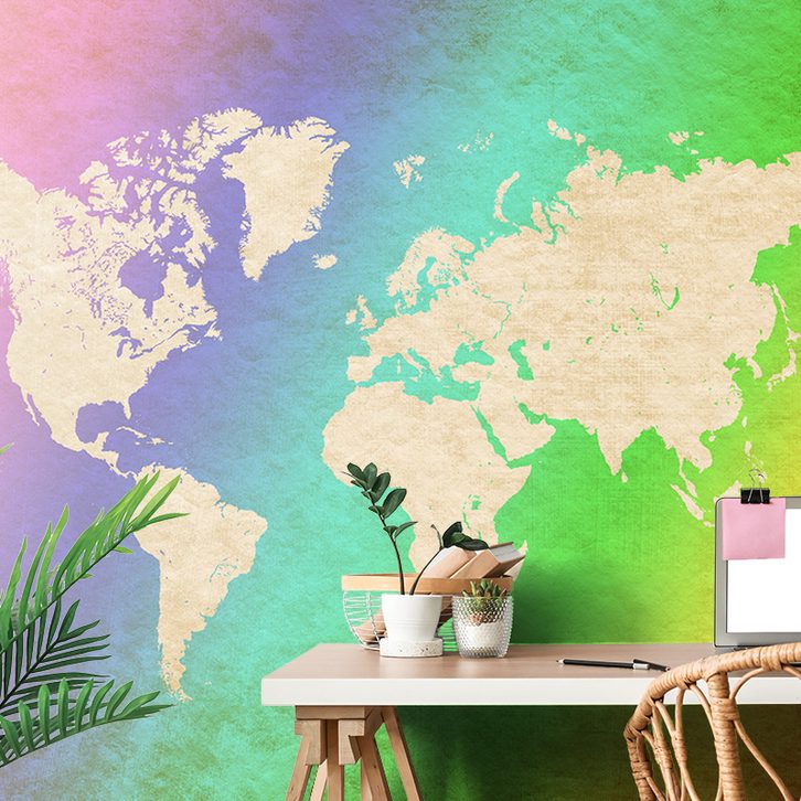 Wallpaper pastel world map