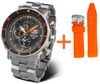 VOSTOK EUROPE LUNOCHOD-2 MULTIFUNCIONAL LINE YM86-620A506 (+ ORANŽOVÝ GUMOVÝ ŘEMÍNEK) - LUNOCHOD-2 - ZNAČKY