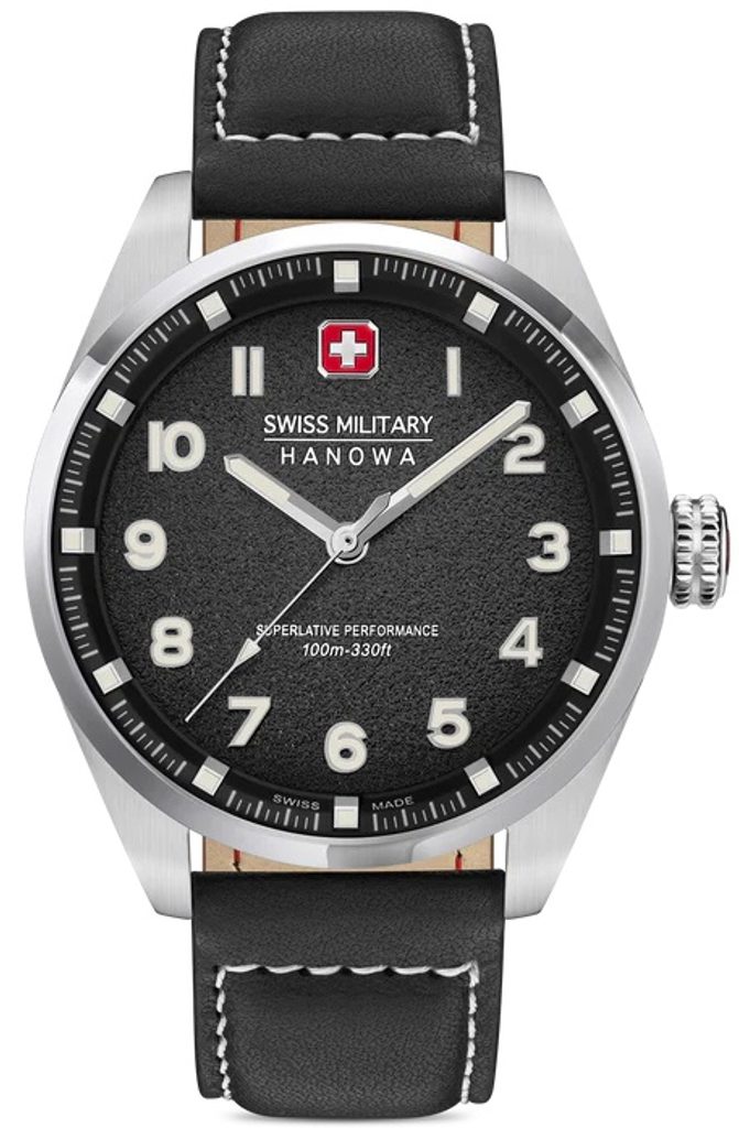 Swiss Military Hanowa Orologio Uomo Greyhound – SMWGA0001501 – Quarzo, Cassa 42mm, Cinturino In Vera Pelle Marrone, Vetro Zaffiro
