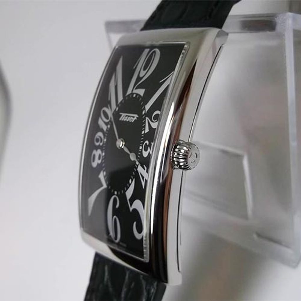 Orologio TISSOT Heritage Banana quadrante nero cinturino in pelle