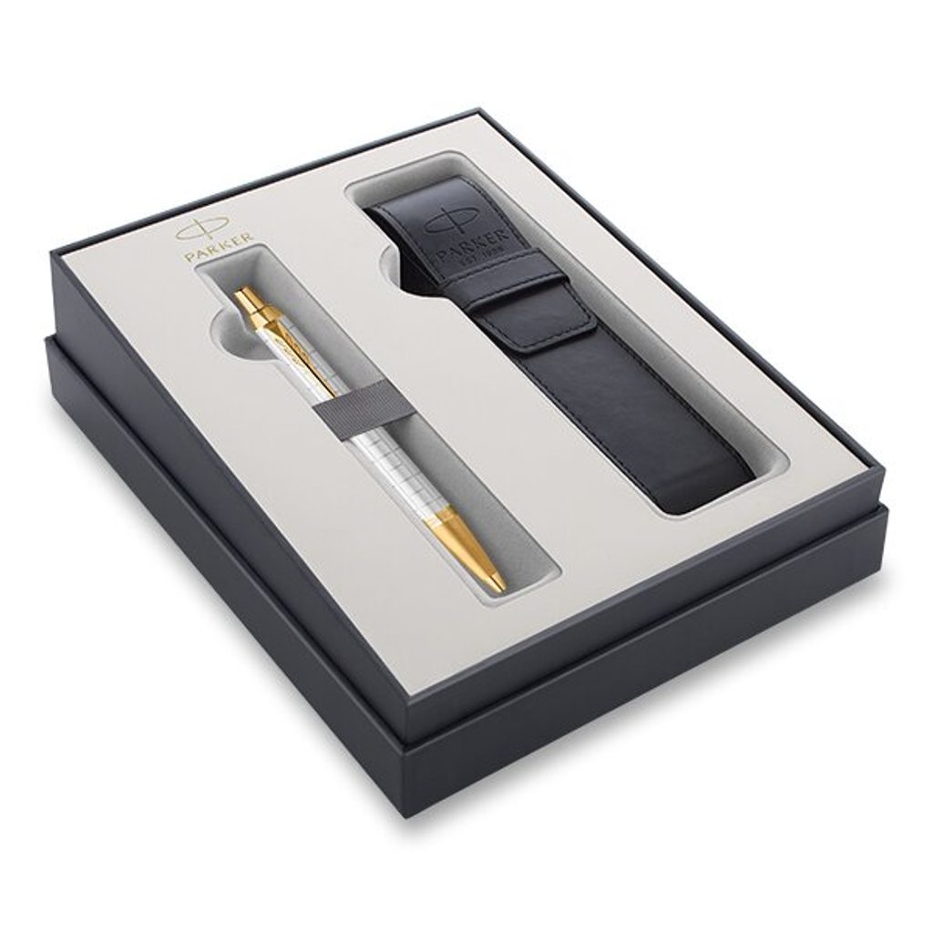 Gift set Parker IM Premium Pearl GT ballpoint pen and case 1502/3291645 |  Helveti.eu