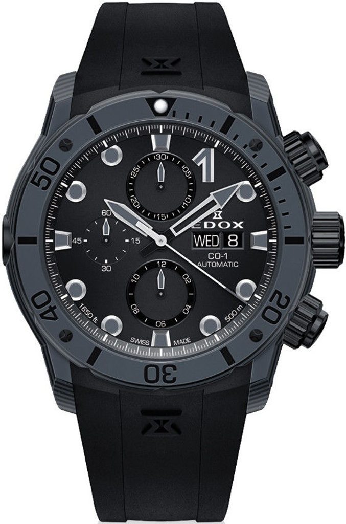 EDOX CO-1 Carbon Chronograph Automatic 01125-CLNGN-NING | Helveti.eu