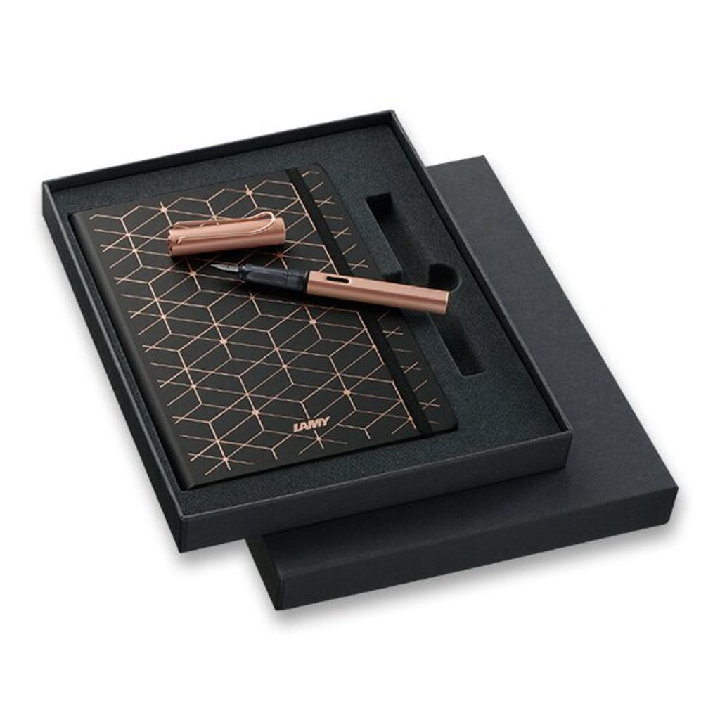 Gift set Lamy Lx Rose Gold fountain pen and notebook - soft cover - A5,  square 1506/0766 | Helveti.eu