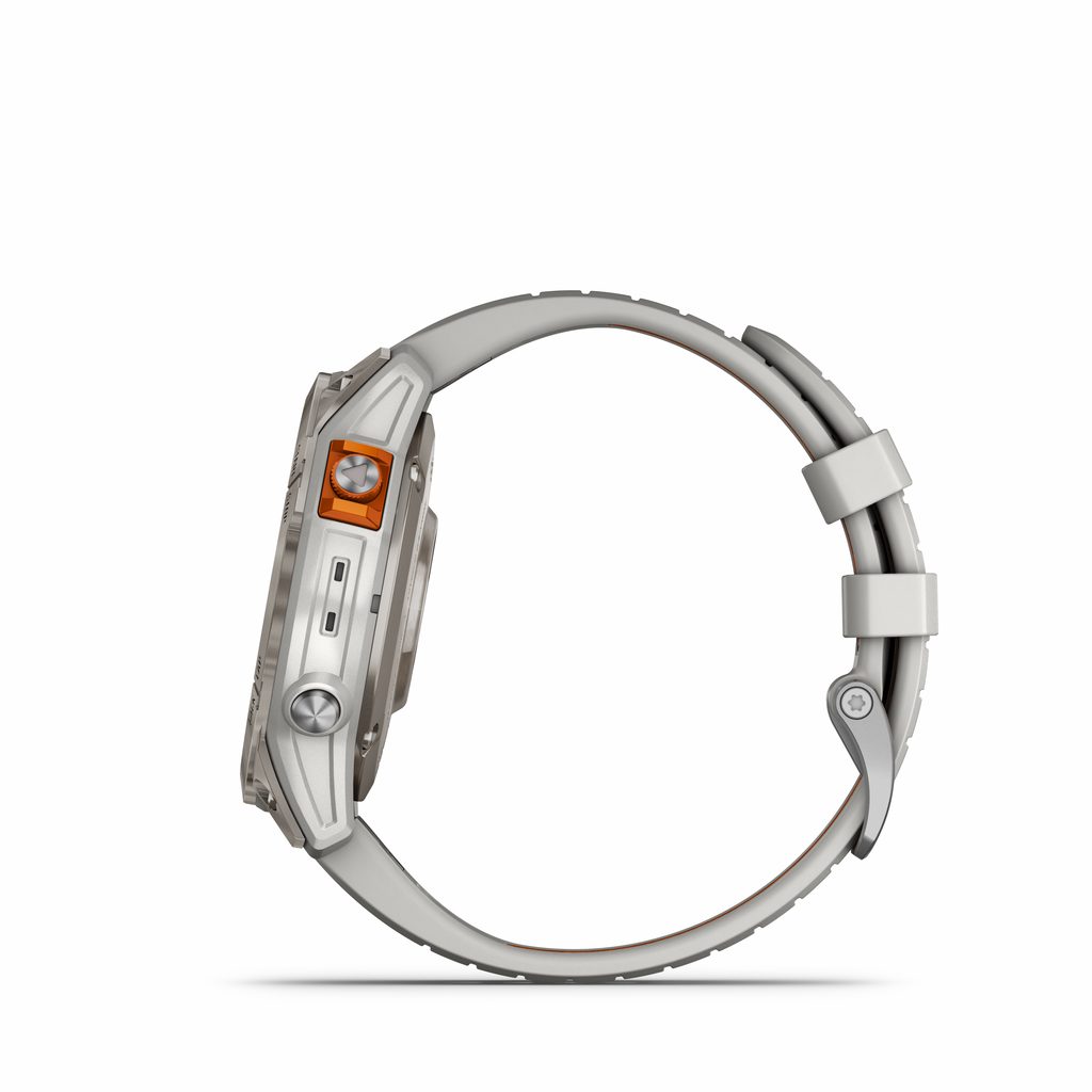 Garmin Fēnix 7 Pro Sapphire Solar Edition Titanium with Fog Gray / Ember  Orange strap 010-02777-21