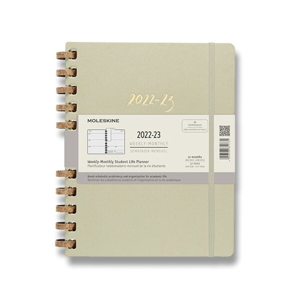 Moleskine Spiral Academic Diary 2023 LIGHT GREEN - weekly/monthly