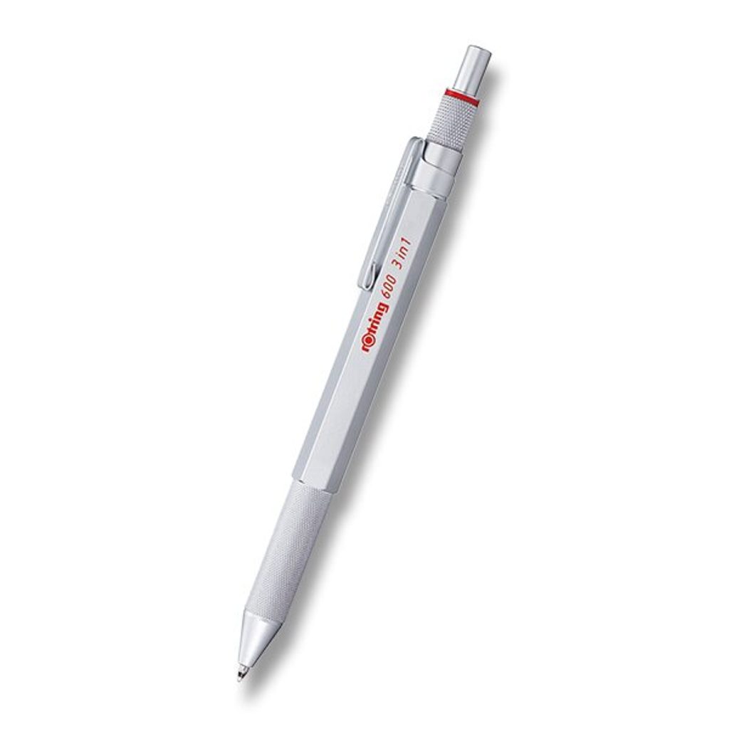 Ballpoint pen Multipen Rotring 600 Silver 3in1 3 colours + mechanical  pencil 0,5mm 1520/2164109 | Helveti.eu