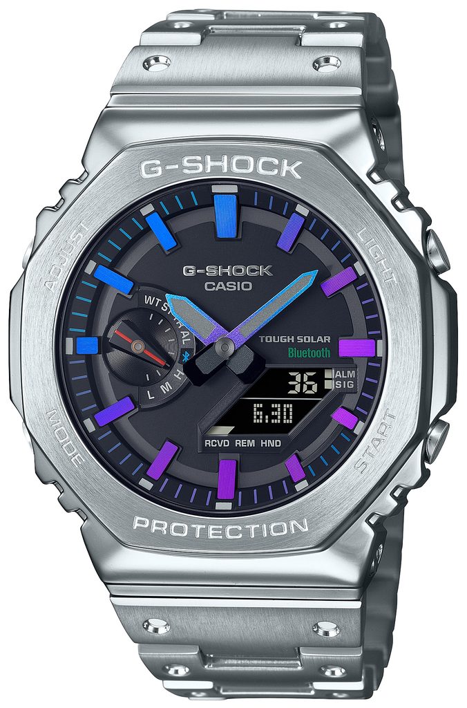 Casio Men's G-Shock Bluetooth Full Metal Silver Solar Power Watch With  Bracelet GM-B2100D-1AER