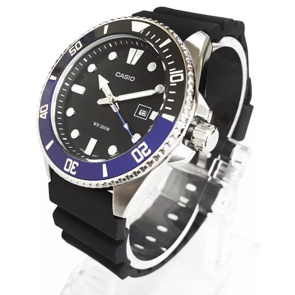 Brand new Original Casio Duro Marlin quartz diver watch Mdv Mdv106/1AVCF  Mdv106B Mdv106/1B Black Gold Mdv106G-1AVCF Blue Mdv… | Black batman,  Submariner, Blue black