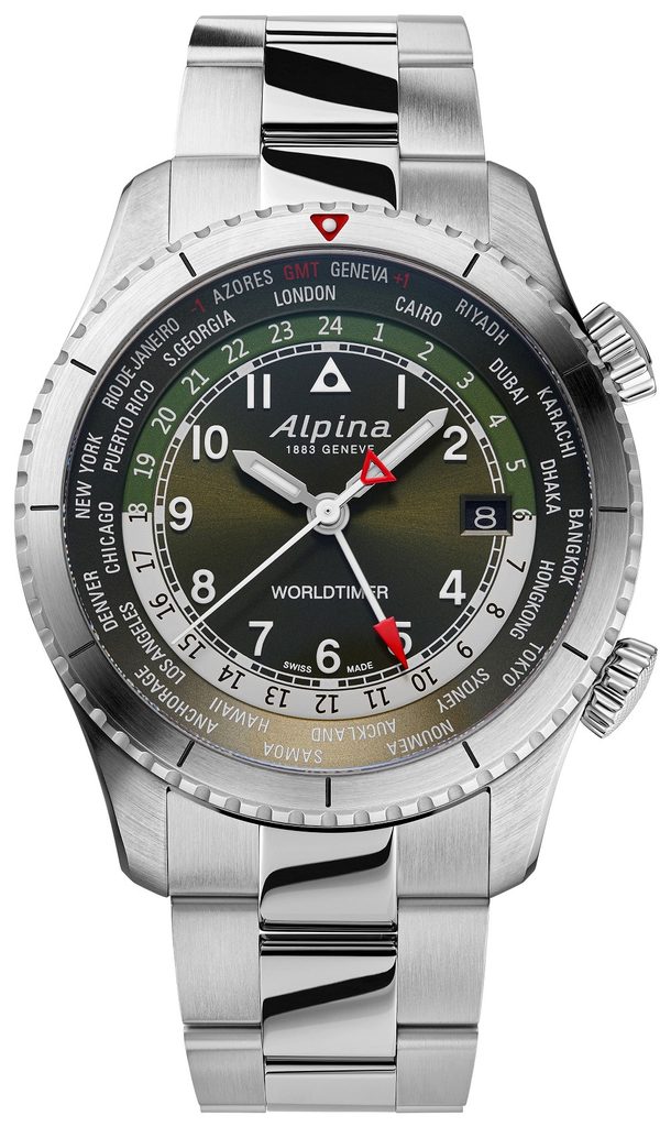 Alpina Startimer Pilot Quartz Worldtimer AL 255GR4S26B Helveti.eu