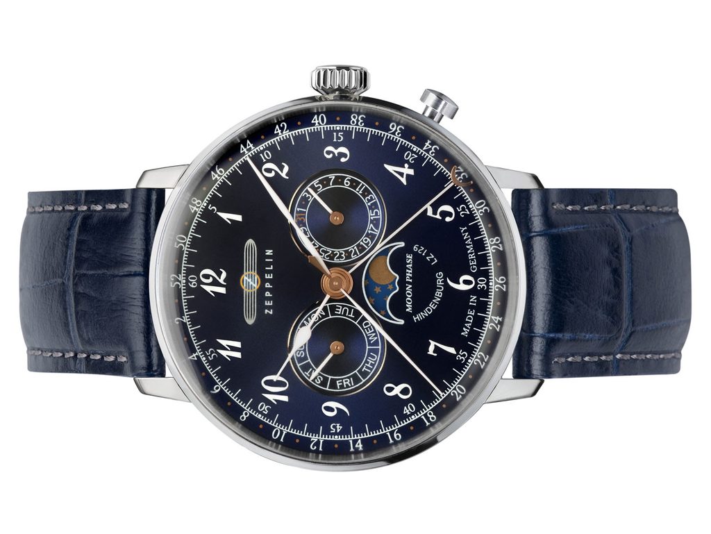 Zeppelin LZ 129 Hindenburg Moon Phase Blue Dial Quartz 7036M-3 7036M3 Mens  Watch - CityWatches IN