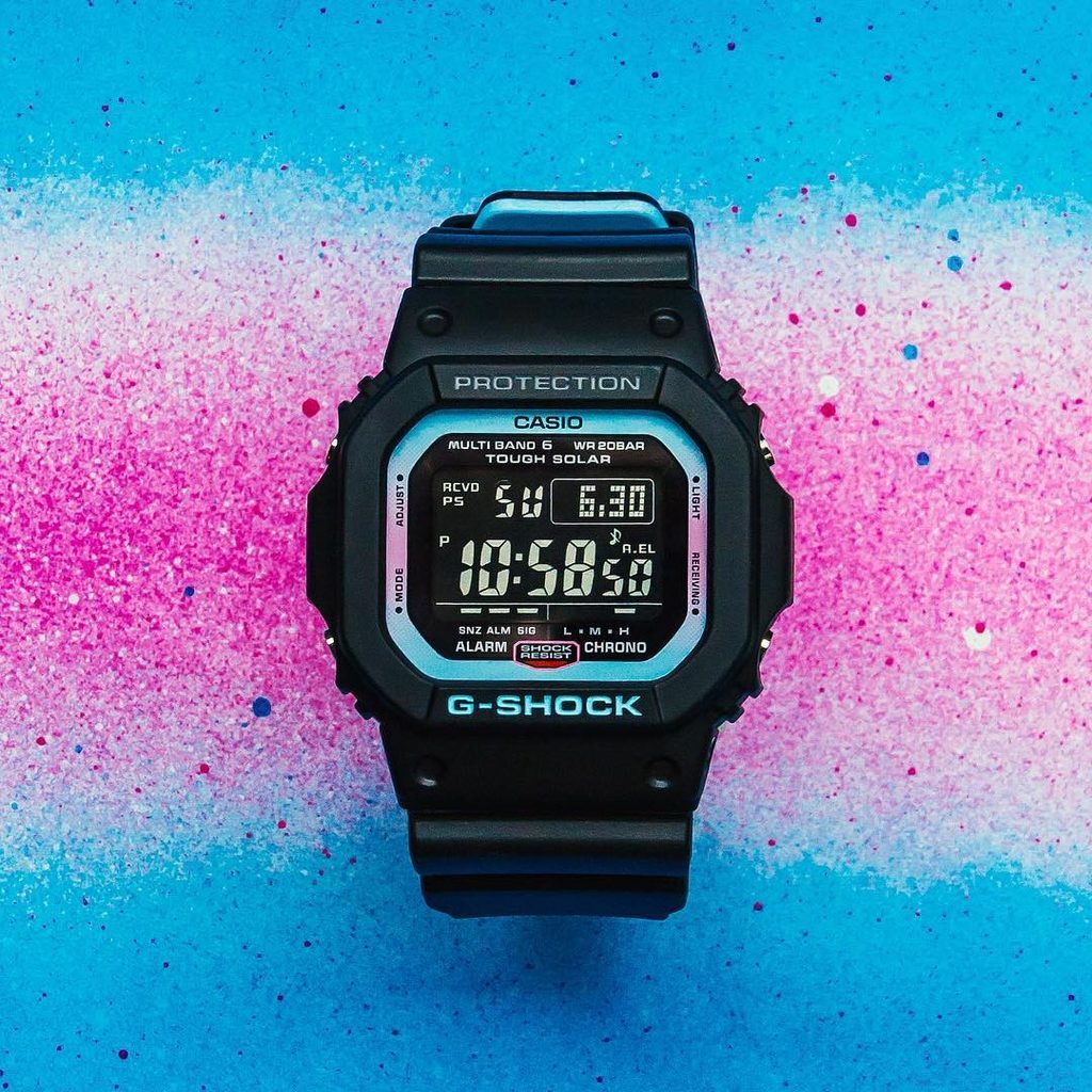 Bracelet De Remplacement Pour Montre Casio GW-M5610PC-1 - Noir Intérieur Turquoise