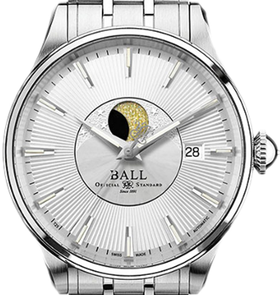 Ball trainmaster moon phase ladies sale