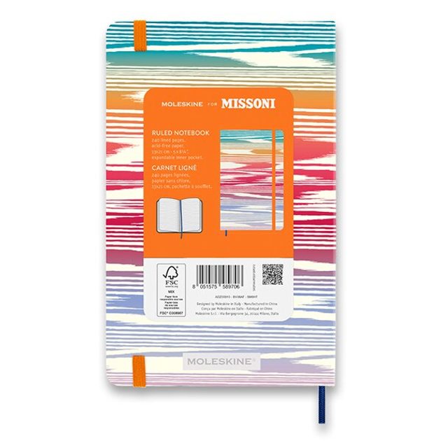 Moleskine Missoni Hardcover Large Notebook Orange