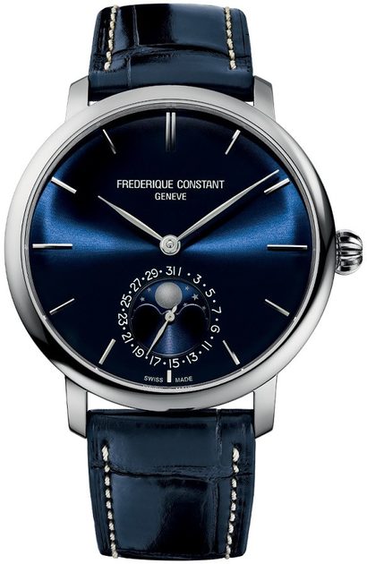 Frederique constant slimline moonphase best sale blue