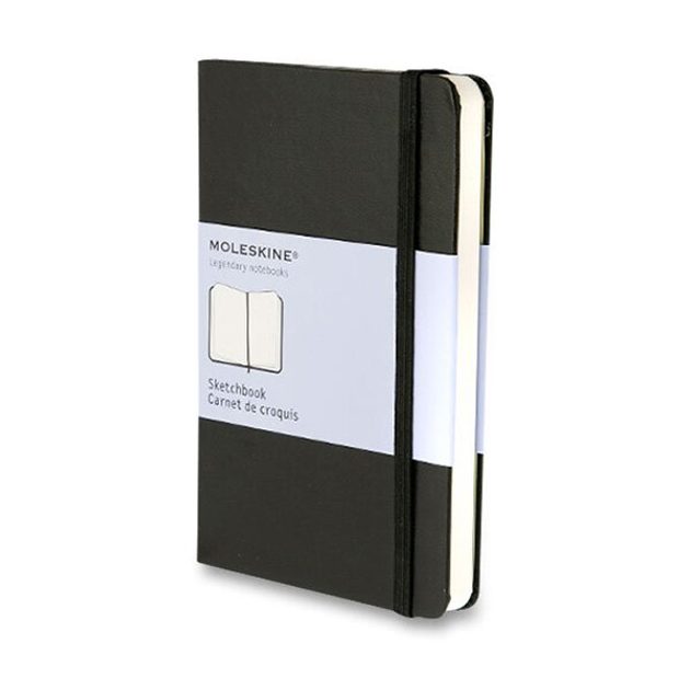 Moleskine sketchbook BLACK - hard cover - S, blank 1331/4001401