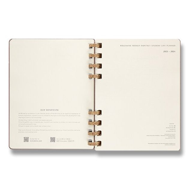 Moleskine Spiral Academic Diary 2023 LIGHT PINK - weekly/monthly -  hardcover - XL 1206/5730119