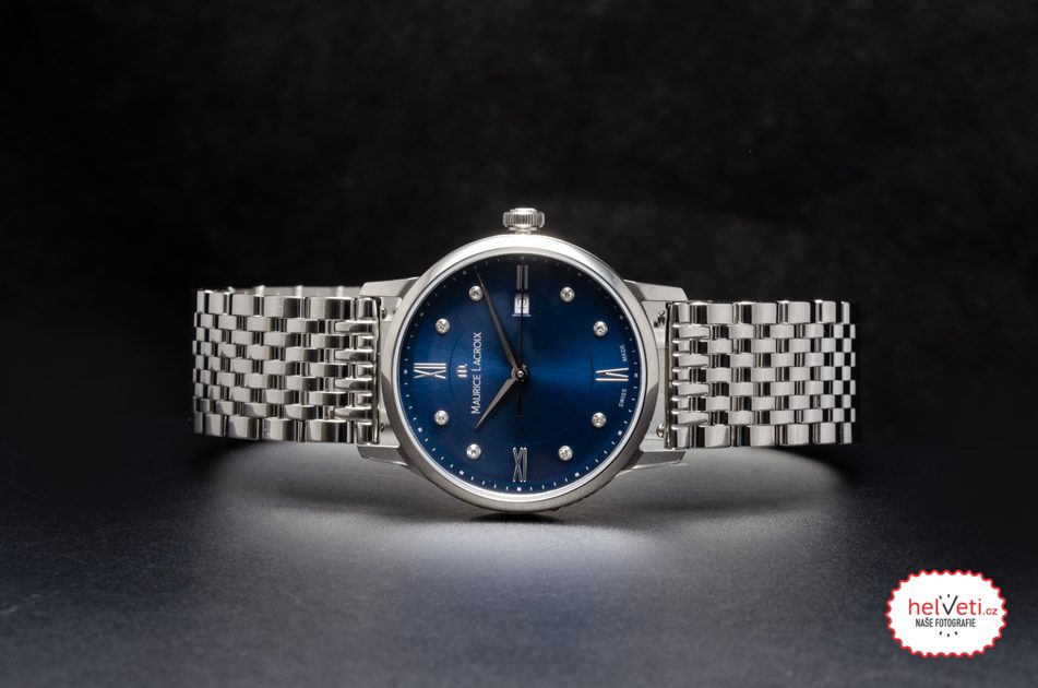 Maurice Lacroix Eliros Sunbrushed Blue Dial Silver Steel Strap Watch for Women - EL1094-SS002-130-1