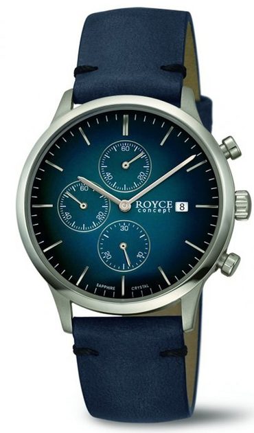 Montre Chronographe Boccia Titane Royce 3752-05 – Cadran Bleu Foncé – Acier Inox – Neuve Avec étiquettes