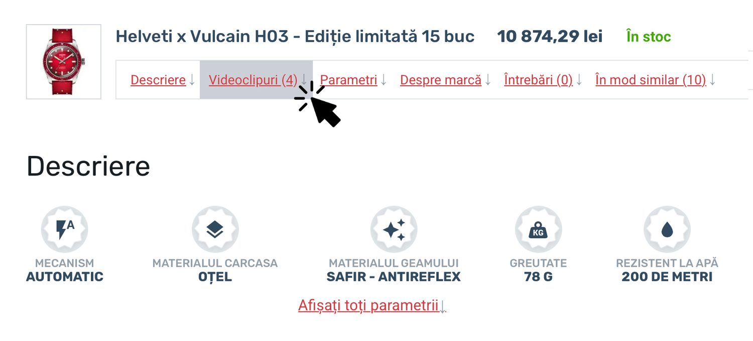 Záložka po kliknutí otevře videa k prohlédnutí