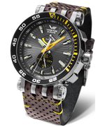 Montre Automatique Vostok Europe NH72-571B648 Engine Squelette - Édition Limitée, étanche 300m, Boîtier Rose, Bracelet Cuir