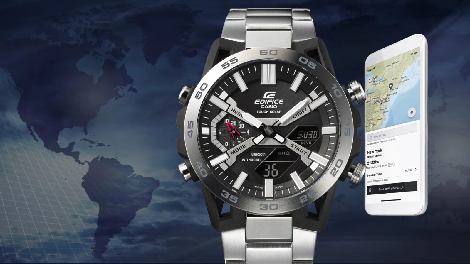 Casio Orologio Uomo Edifice ECB-2000PB-1AEF: Quarzo, Cronografo, Design Sportivo-Tech, Cinturino In Resina