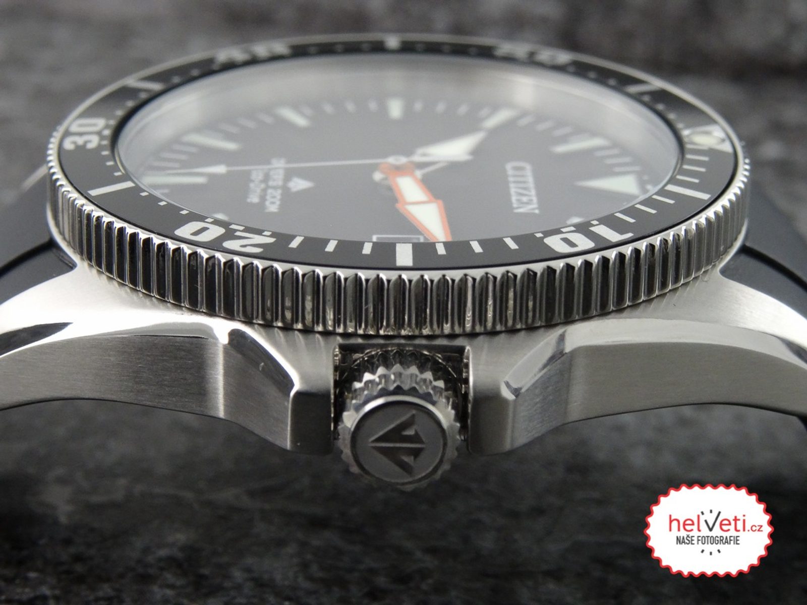 Citizen Eco-Drive analoog herenhorloge met een Promaster Marine rubberen armband, blauw/grijs, één maat, armband