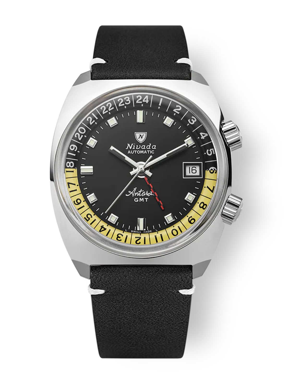 Nivada Grenchen Antarctic GMT - Black | Helveti.eu | Helveti – Víc