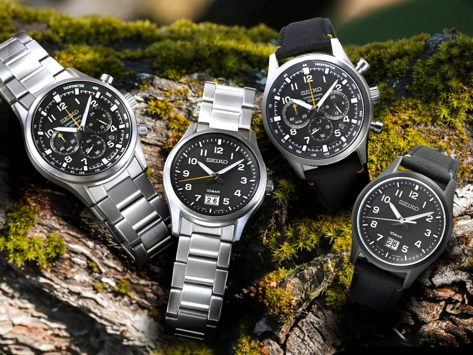 Seiko SUR571P1 Heren Horloge - Zwart Nylon Armband - Vergelijk