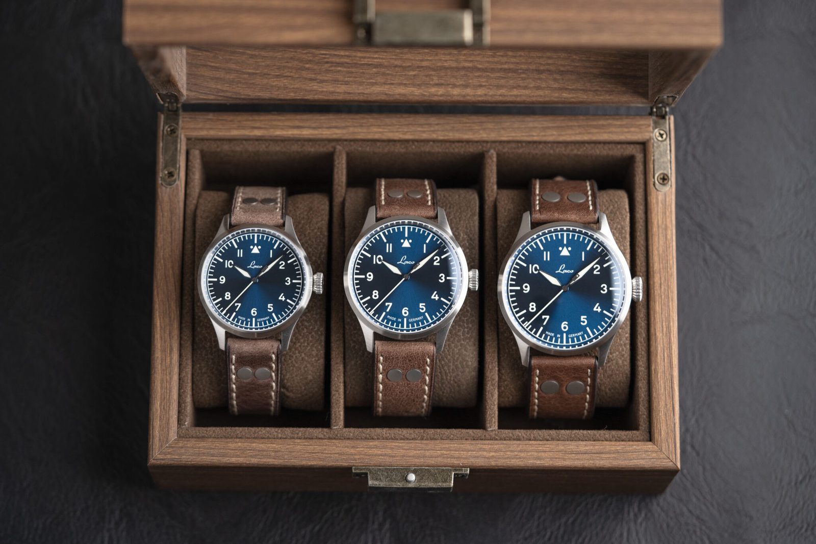 Laco Flieger Stuttgart Pro Blau 40 Handwinding